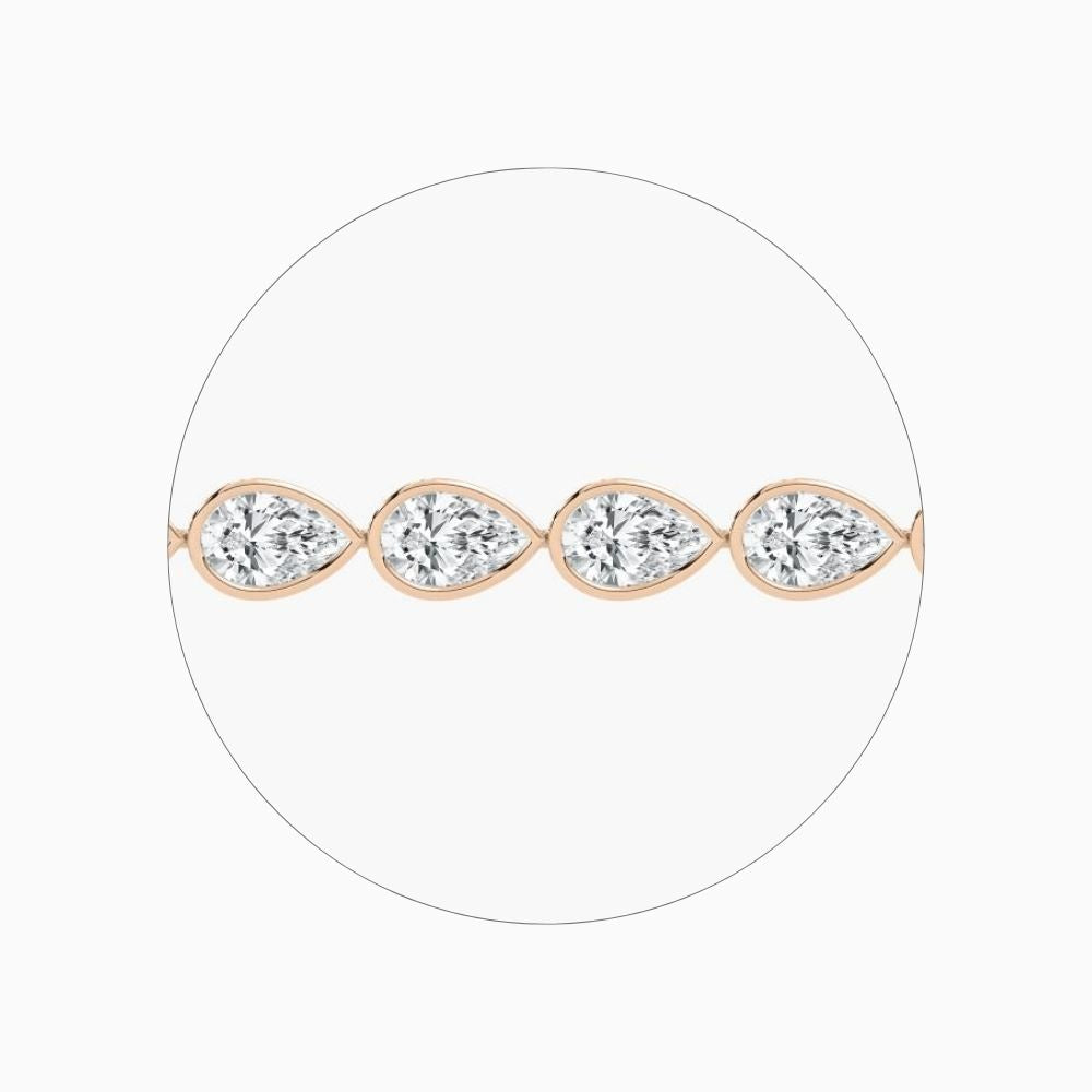 Adira 16 Carat Pear Cut Lab Grown Diamonds Tennis Bracelet