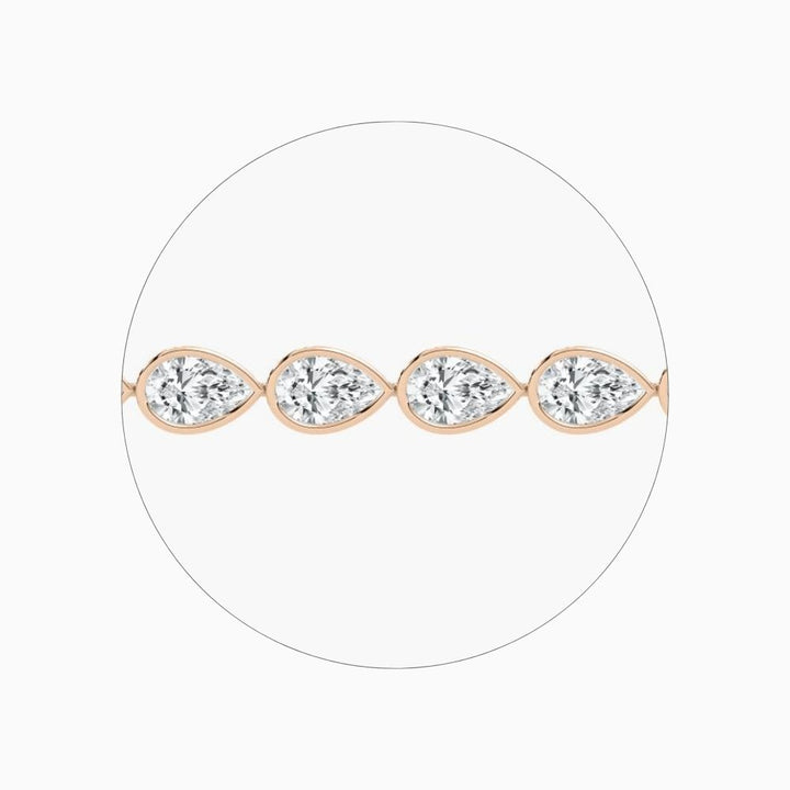 Adira 16 Carat Pear Cut Lab Grown Diamonds Tennis Bracelet