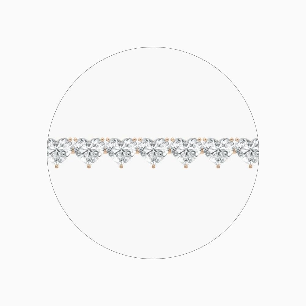 Navy 24 Carat Heart Shaped Lab Grown Diamonds Tennis Bracelet