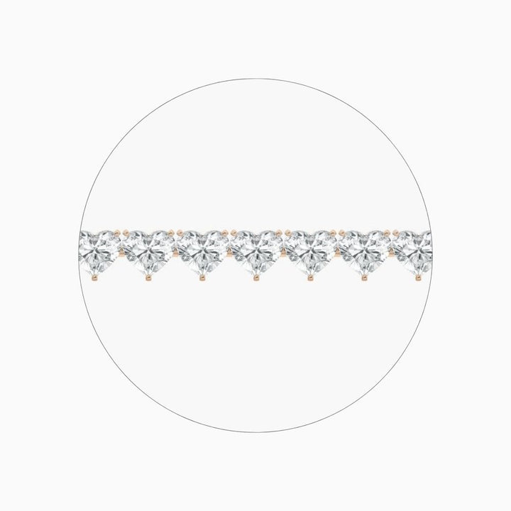 Navy 24 Carat Heart Shaped Lab Grown Diamonds Tennis Bracelet