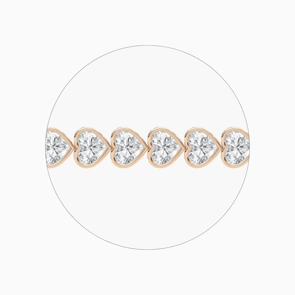Wendy 23 Carat Heart Shaped Lab Grown Diamonds Tennis Bracelet