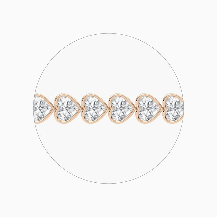 Wendy 23 Carat Heart Shaped Lab Grown Diamonds Tennis Bracelet