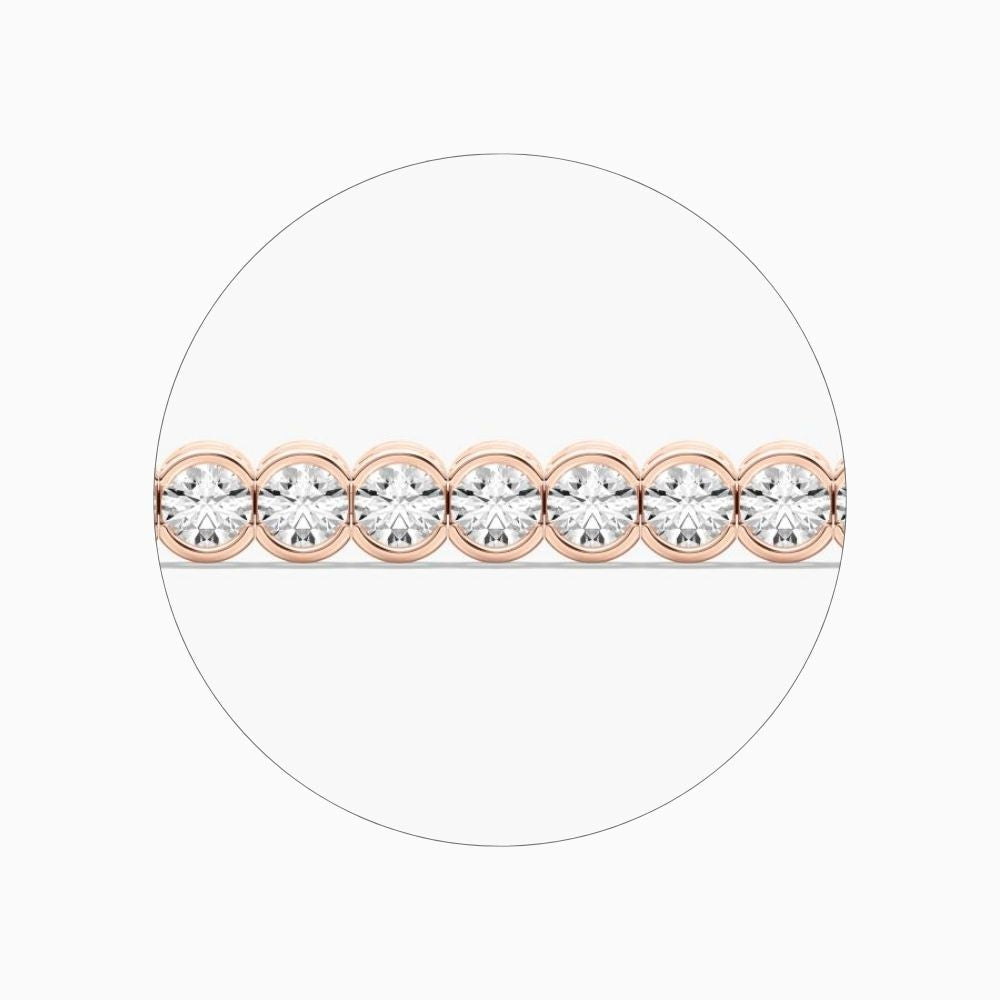 Tessa Round Lab Grown Diamond Diamond Half Bezel Set Tennis Bracelet