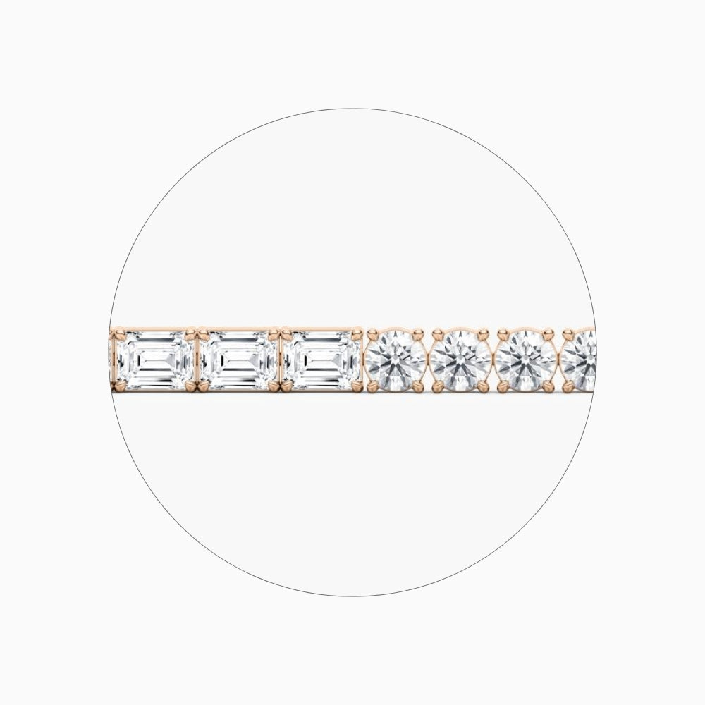 Josie Round And Emerald Lab Grown Diamond Tennis Bracelet