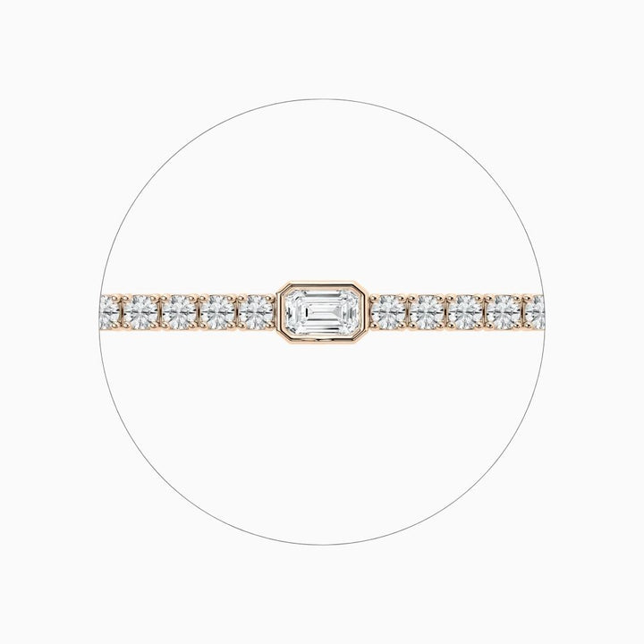 Ivory Emerald And Round Cut Lab Grown Diamond Tennis Bracelet