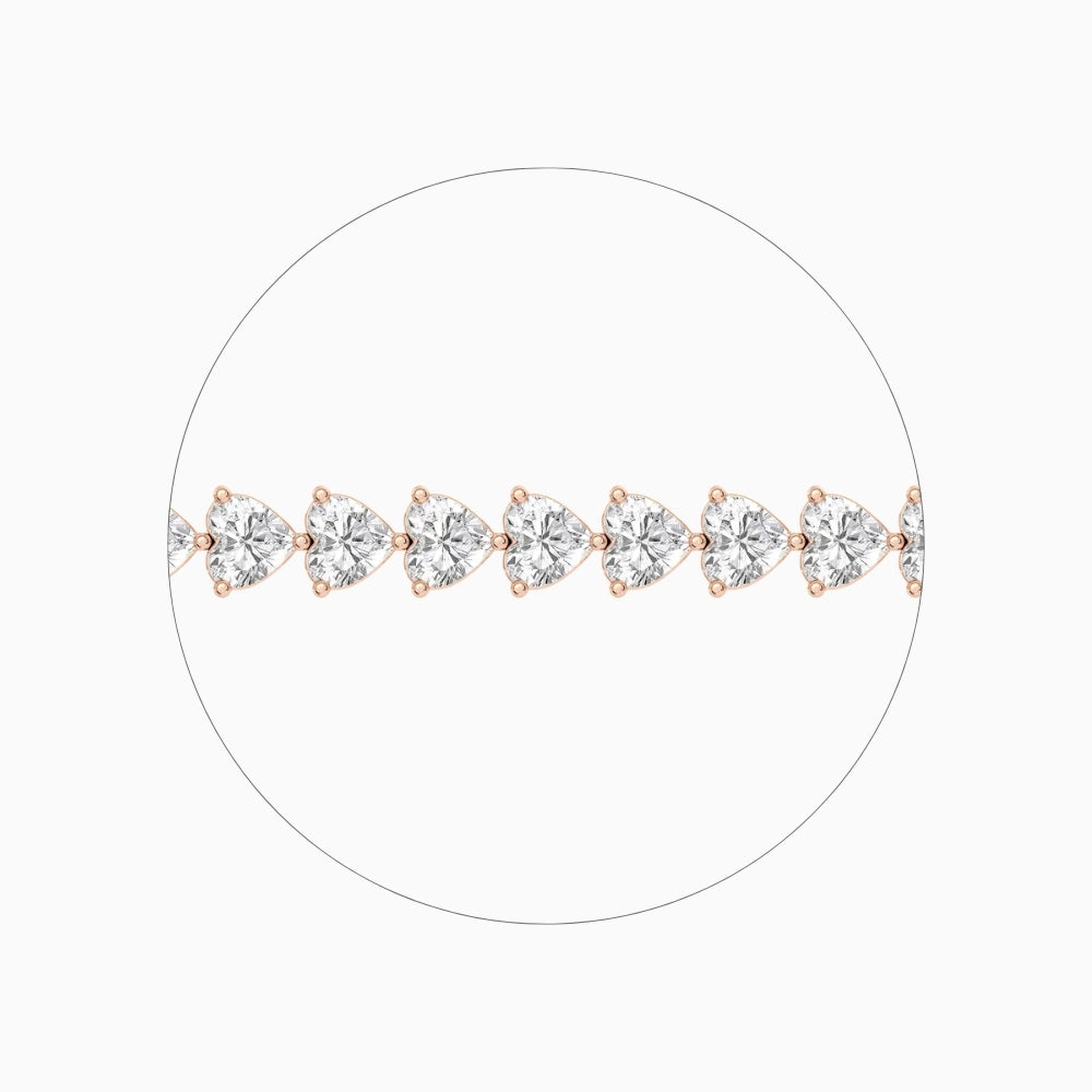 Bonnie Heart Cut Lab Grown Diamond Tennis Bracelet