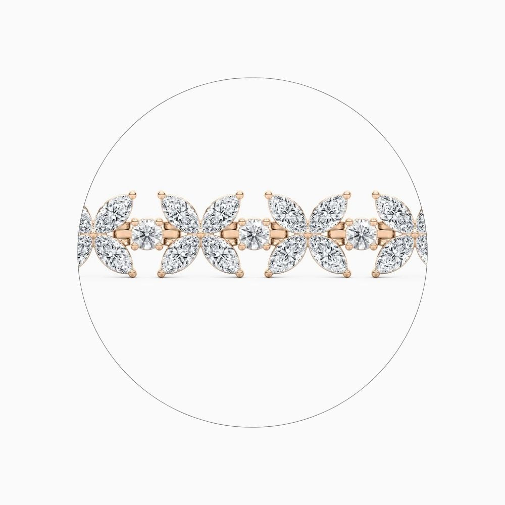 Jamie Marquise And Round Lab Grown Diamond Tennis Bracelet