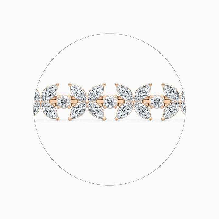 Jamie Marquise And Round Lab Grown Diamond Tennis Bracelet