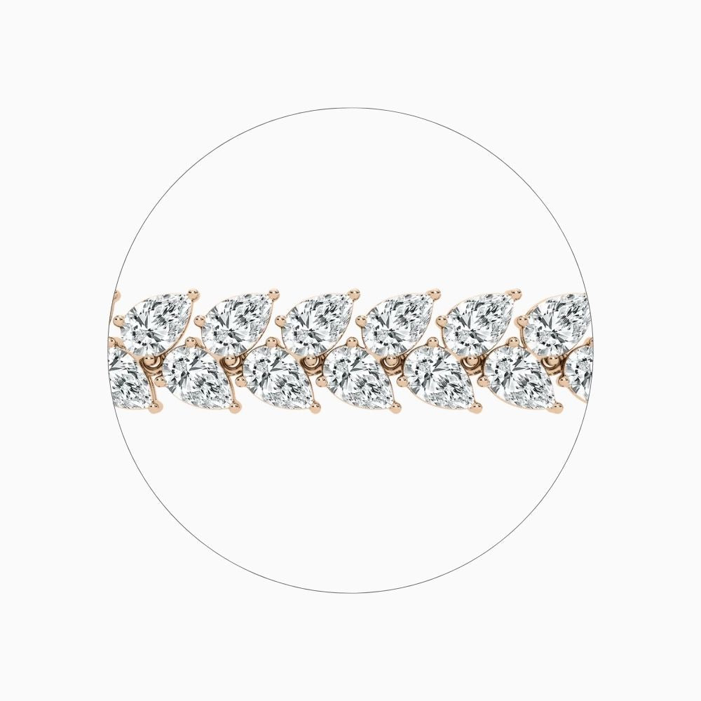 Skyla 20 Carat Pear Double Row Lab Grown Diamond Alternate Set Tennis Bracelet