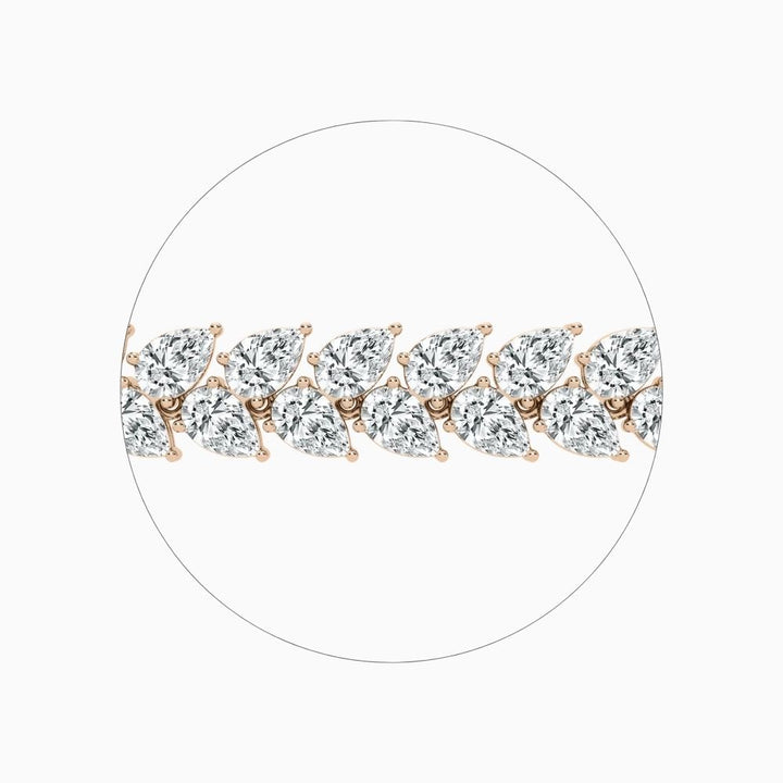 Skyla 20 Carat Pear Double Row Lab Grown Diamond Alternate Set Tennis Bracelet