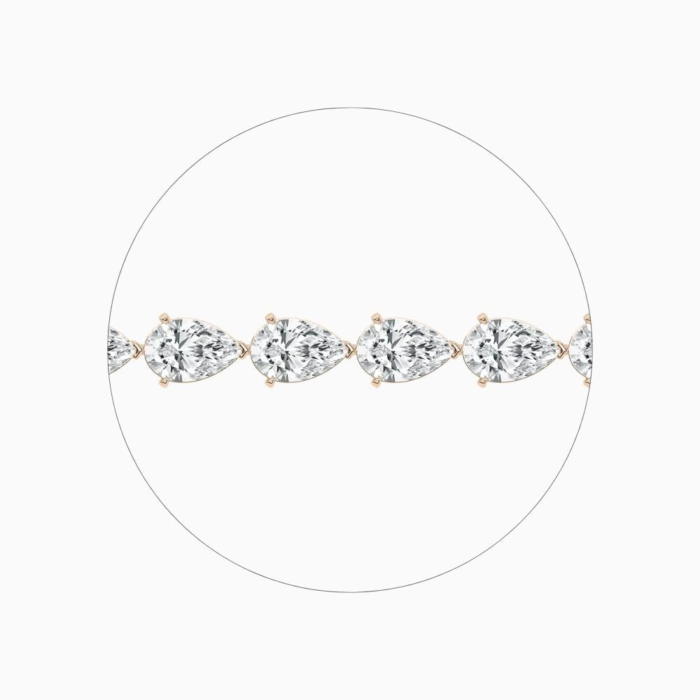 Ensley 30 Carat Pear Cut Lab Grown Diamonds Tennis Bracelet