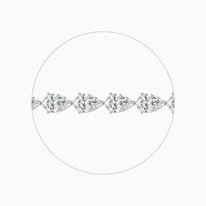 Ensley 30 Carat Pear Cut Lab Grown Diamonds Tennis Bracelet