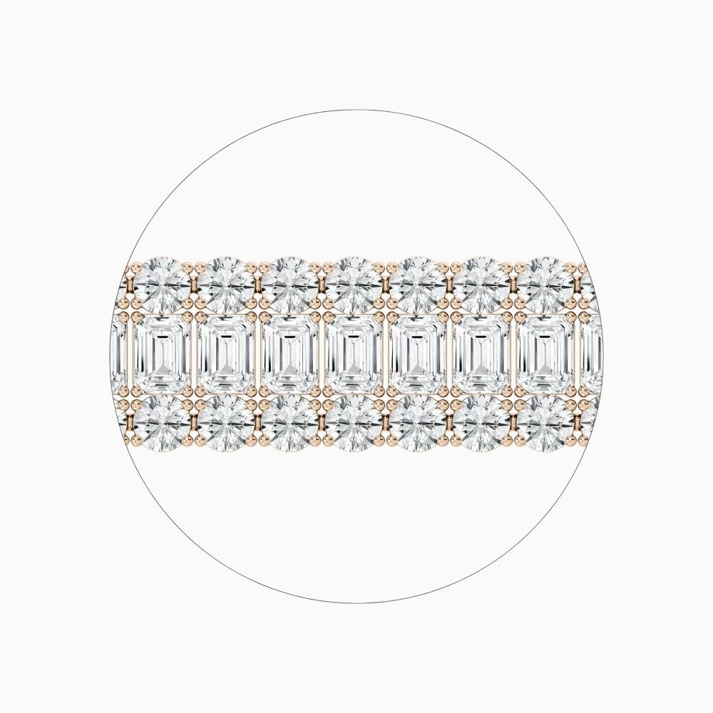 Dylan Emerald And Round Diamond Concentric Tennis Bracelet
