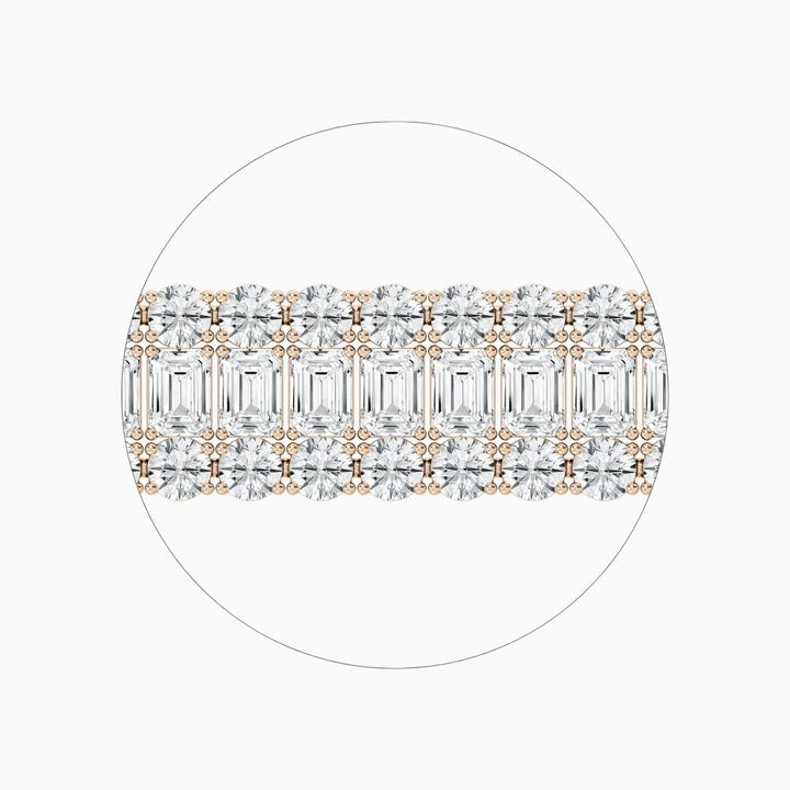 Dylan Emerald And Round Diamond Concentric Tennis Bracelet