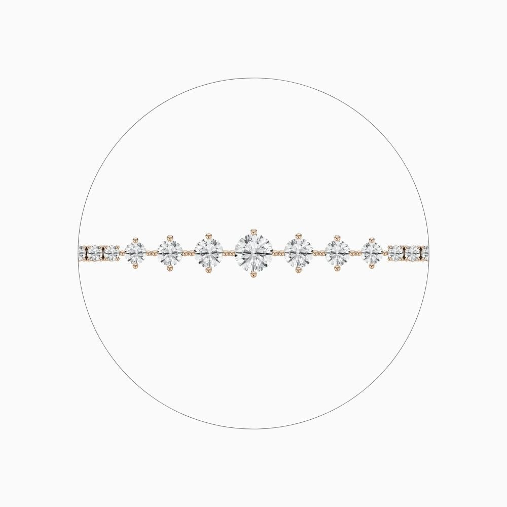 Daisy Round Cut Lab Grown Diamond Intricate Tennis Bracelet