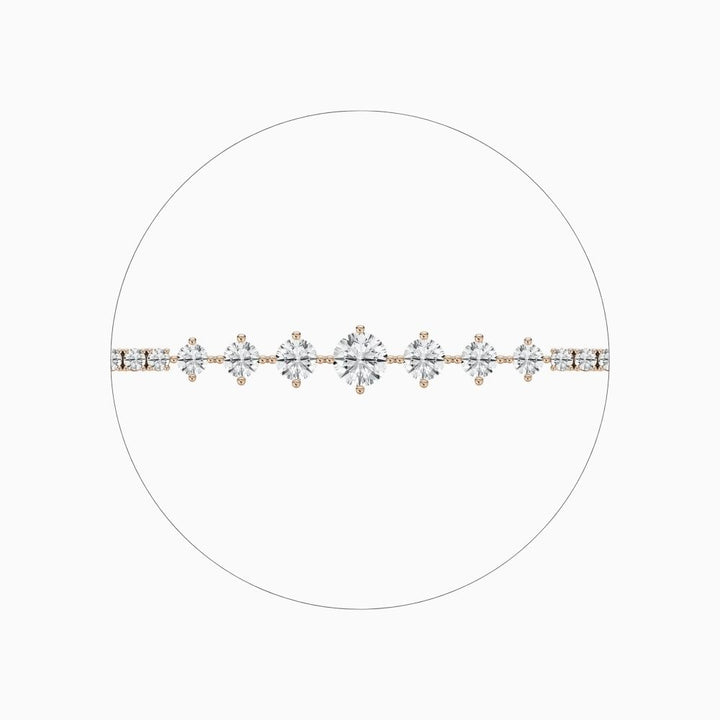 Daisy Round Cut Lab Grown Diamond Intricate Tennis Bracelet