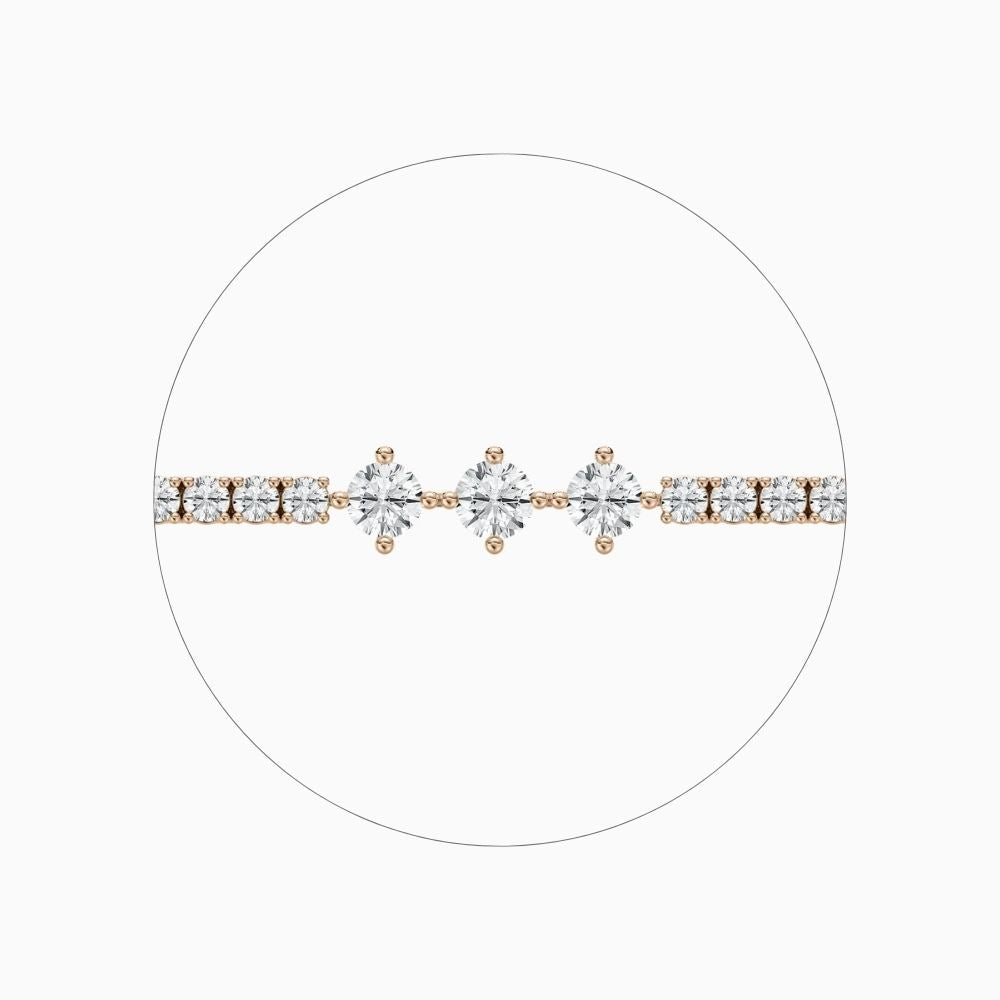 Donna Round Lab Grown Diamond Cascade Frost Tennis Bracelet