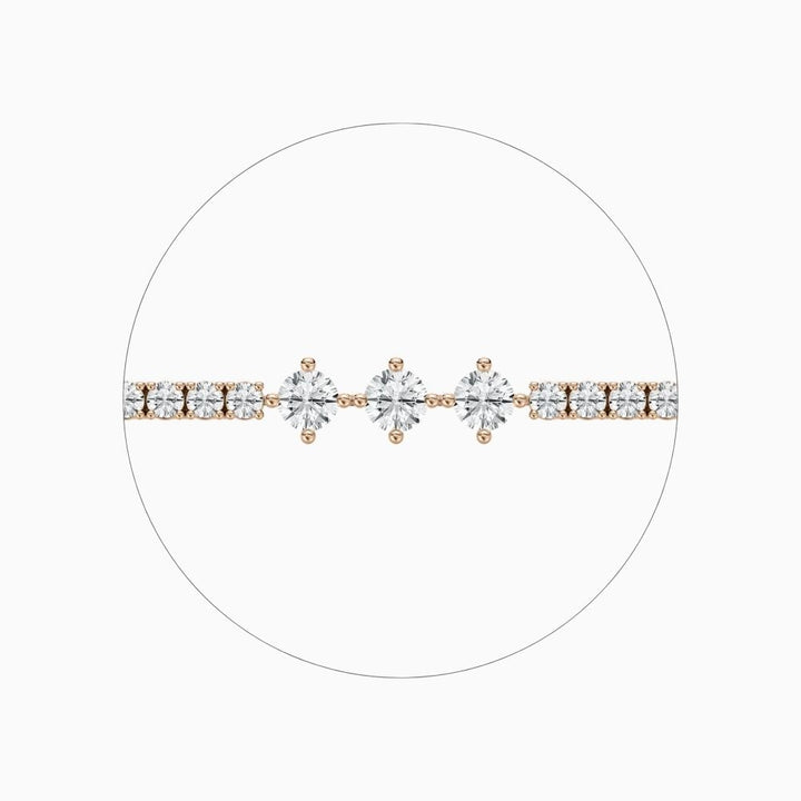 Donna Round Lab Grown Diamond Cascade Frost Tennis Bracelet