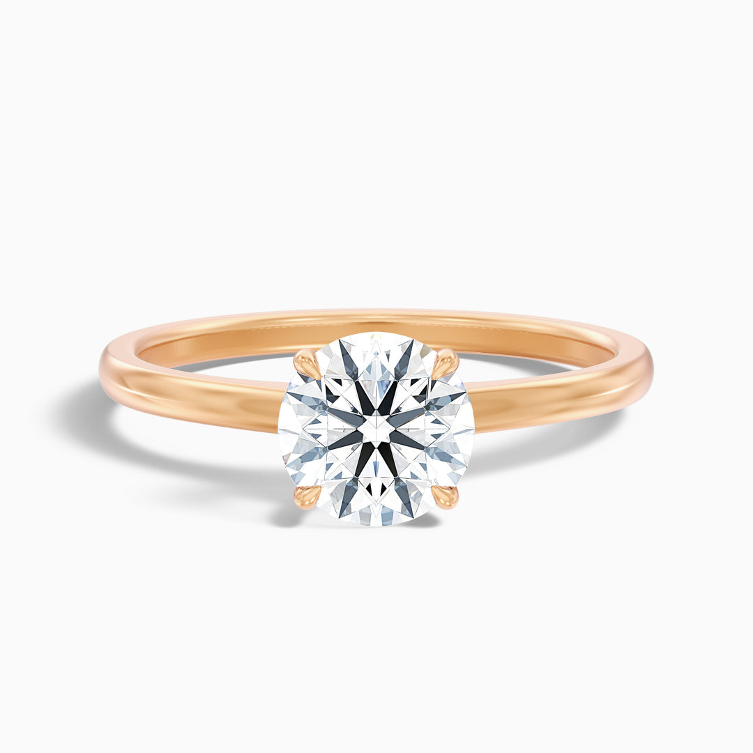 Ada 1 Carat Round Solitaire Lab Grown Engagement Ring in 925 Sterling Silver