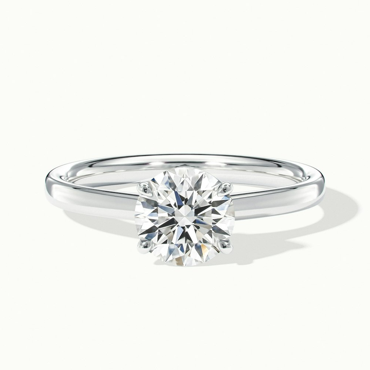 Ada 2 Carat Round Solitaire Lab Grown Engagement Ring in 10k White Gold