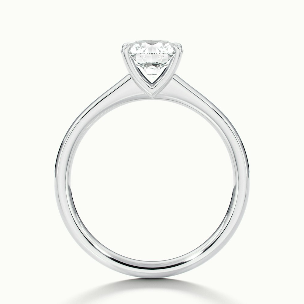 Perl 7 Carat Round Solitaire Moissanite Diamond Ring in 14k White Gold