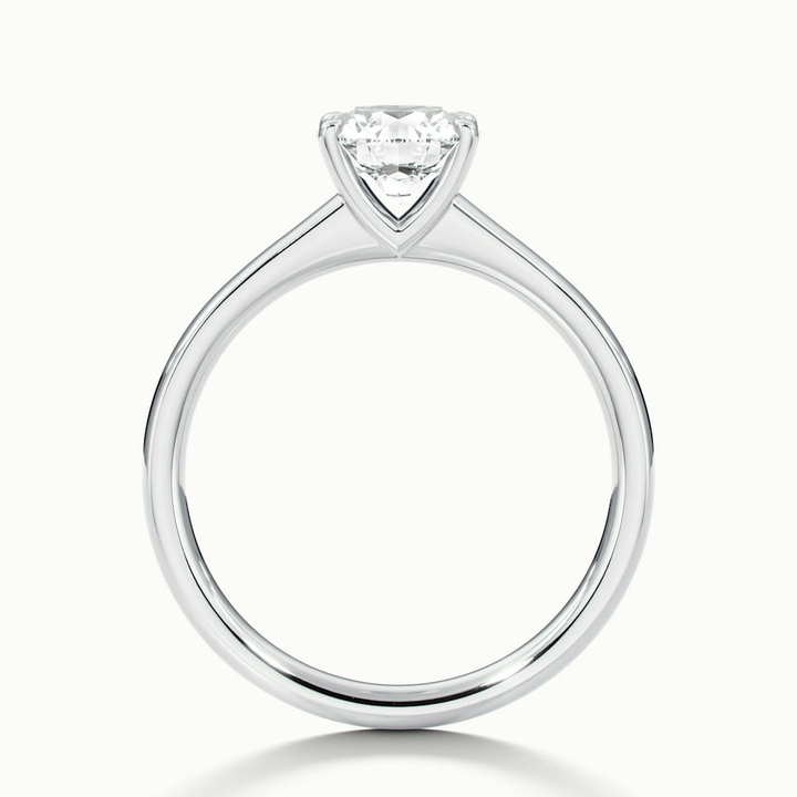 Perl 9 Carat Round Solitaire Moissanite Diamond Ring in 18k White Gold