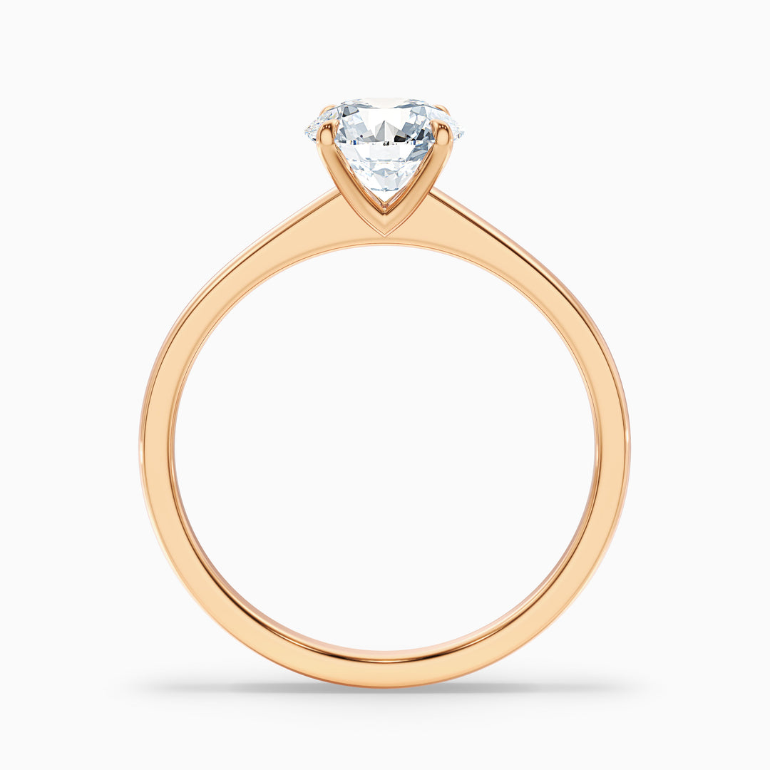 Ada 4.5 Carat Round Solitaire Lab Grown Engagement Ring in 10k Rose Gold - Side View