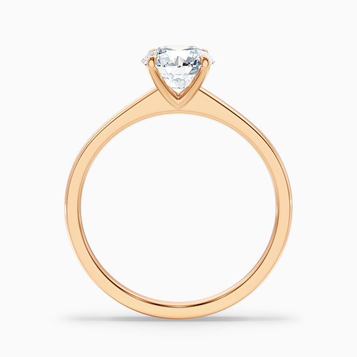 perl 6 carat round solitaire moissanite diamond ring in 18k rose gold -  Side View