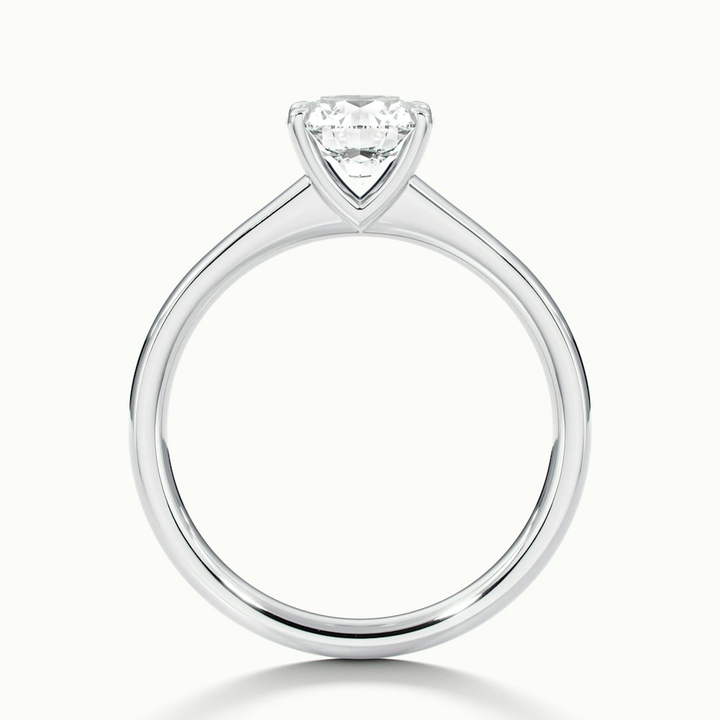 April 1 Carat Round Solitaire Moissanite Diamond Ring in Platinum