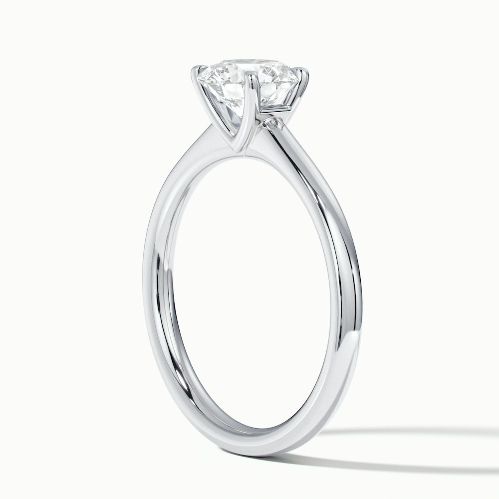 April 1 Carat Round Solitaire Moissanite Diamond Ring in Platinum
