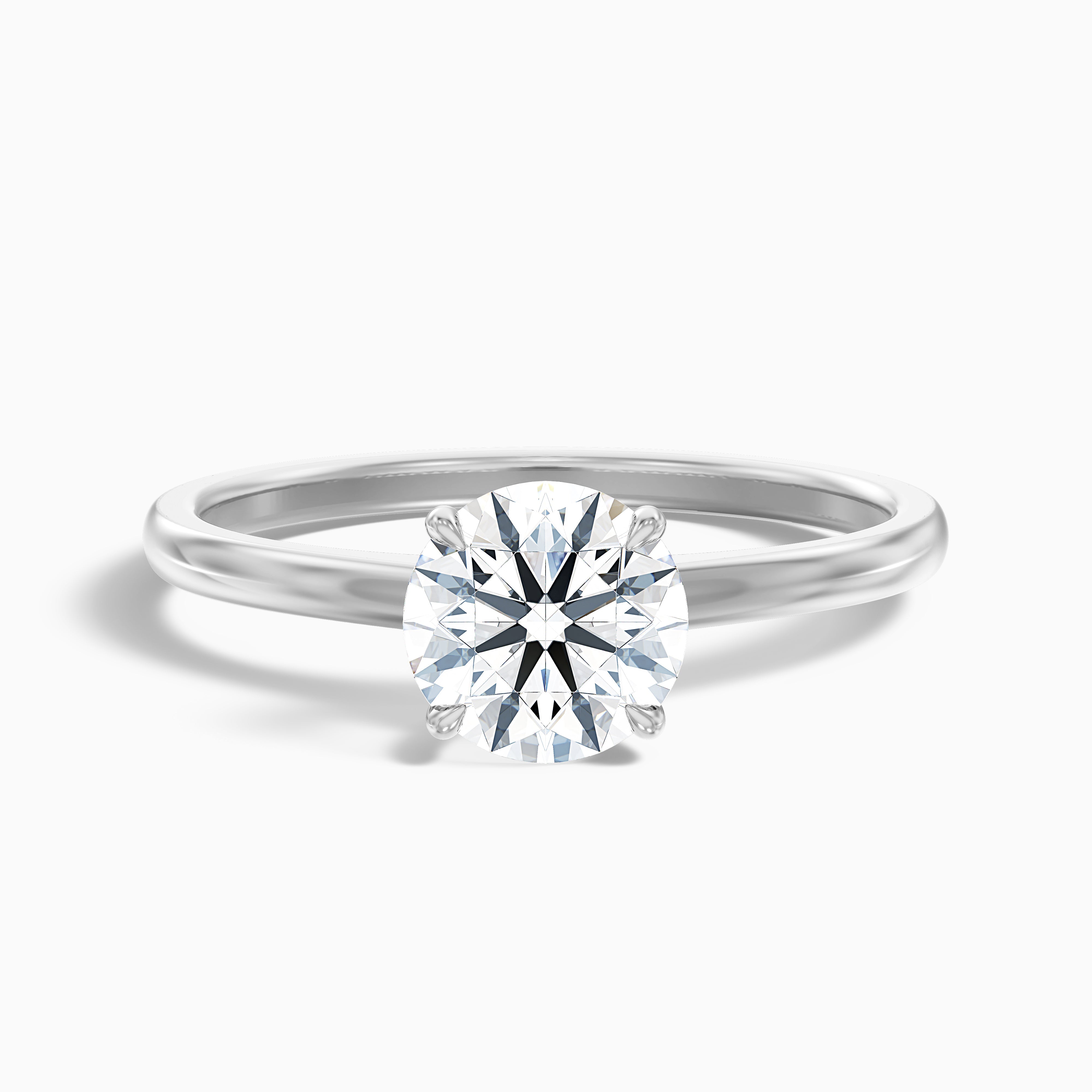 Ada 1 Carat Round Solitaire Lab Grown Engagement Ring in 10k White Gold