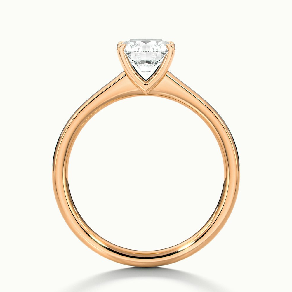 April 5 Carat Round Solitaire Moissanite Diamond Ring in 14k Rose Gold