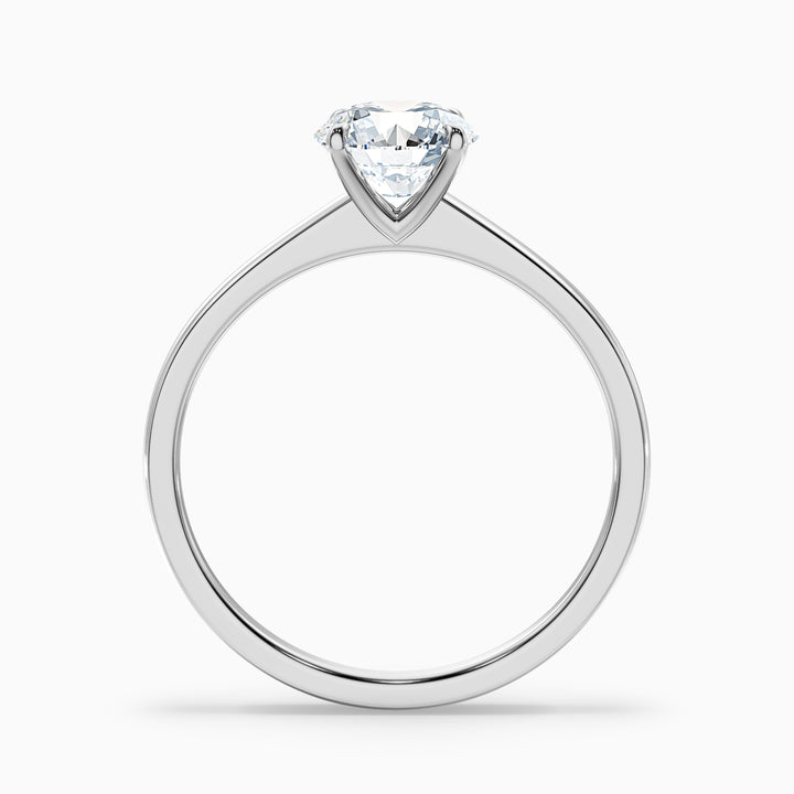 perl 7 carat round solitaire moissanite diamond ring in platinum -  Side View