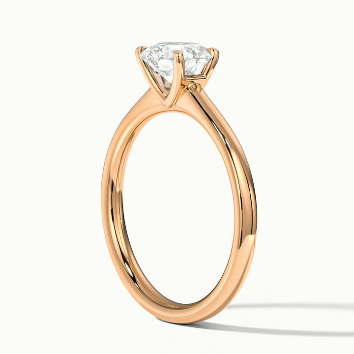 April 1 Carat Round Solitaire Moissanite Diamond Ring in 18k Rose Gold