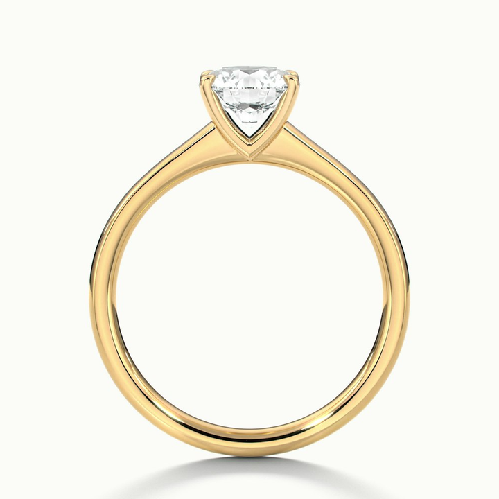 April 1.5 Carat Round Solitaire Moissanite Diamond Ring in 18k Yellow Gold