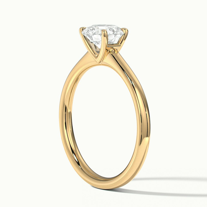 April 2.5 Carat Round Solitaire Moissanite Diamond Ring in 14k Yellow Gold