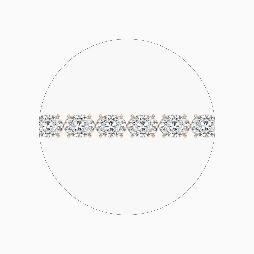 Dalia 34 Carat Oval Cut Lab Grown Diamonds Tennis Bracelet