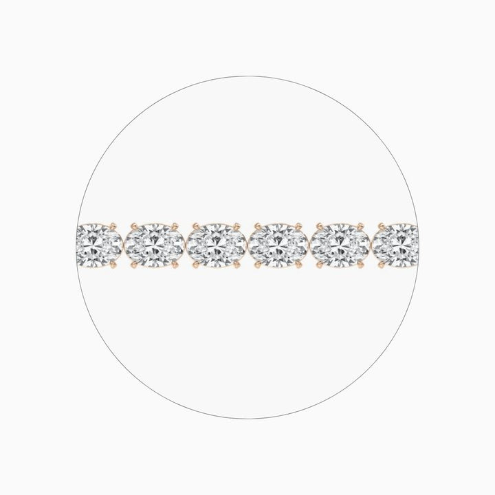 Dalia 34 Carat Oval Cut Lab Grown Diamonds Tennis Bracelet