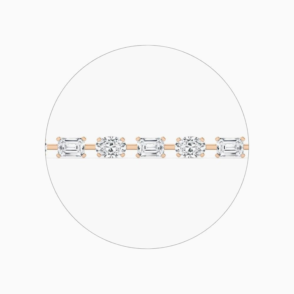 Stella Emerald And Oval Cut Lab Grown Diamond Tennis Bracelet