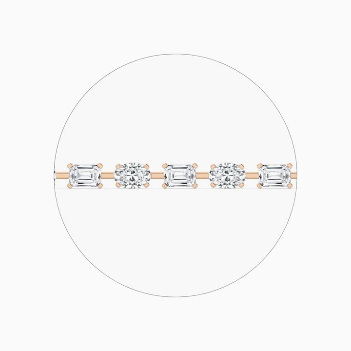 Stella Emerald And Oval Cut Lab Grown Diamond Tennis Bracelet
