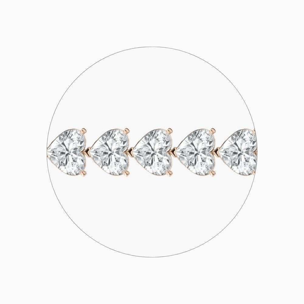 Mariah 44 Carat Heart Shaped Lab Grown Diamonds Tennis Bracelet
