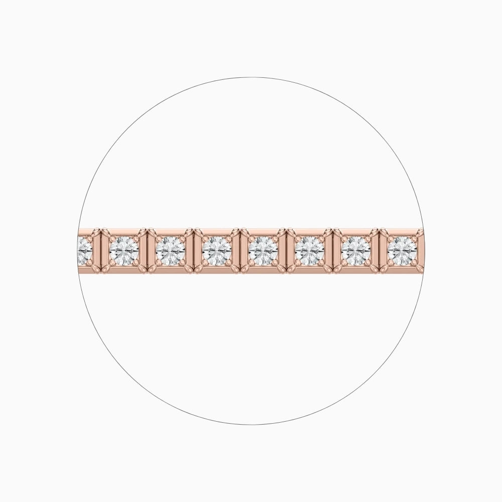 Cindy Round Cut Lab Grown Diamond Tennis Bracelet in Metal Prong Setting
