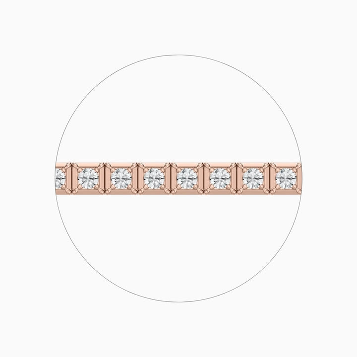 Cindy Round Cut Lab Grown Diamond Tennis Bracelet in Metal Prong Setting