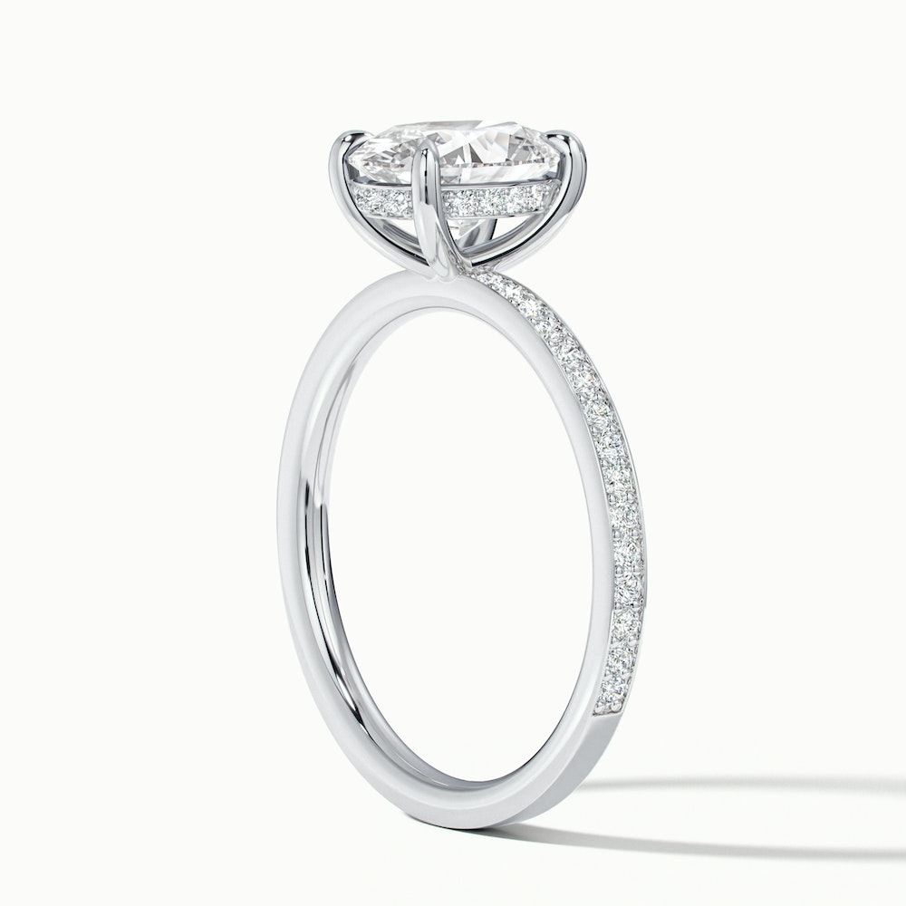 Kath 7 Carat Oval Hidden Halo ScallopMoissanite Diamond Ring in Platinum