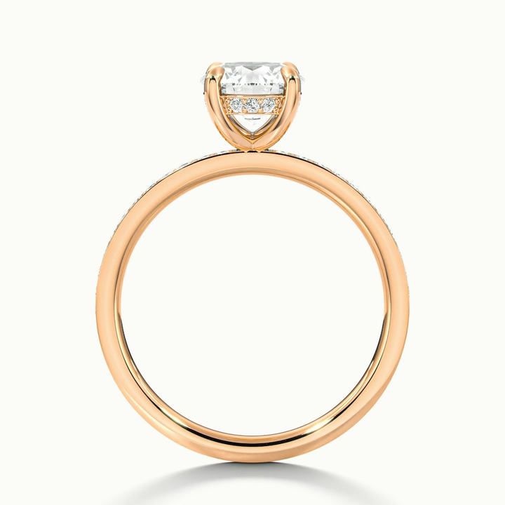 Julia 5 Carat Round Hidden Halo Pave Moissanite Diamond Ring in 14k Rose Gold