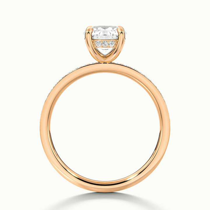 Julia 1.5 Carat Round Hidden Halo Pave Moissanite Diamond Ring in 10k Rose Gold