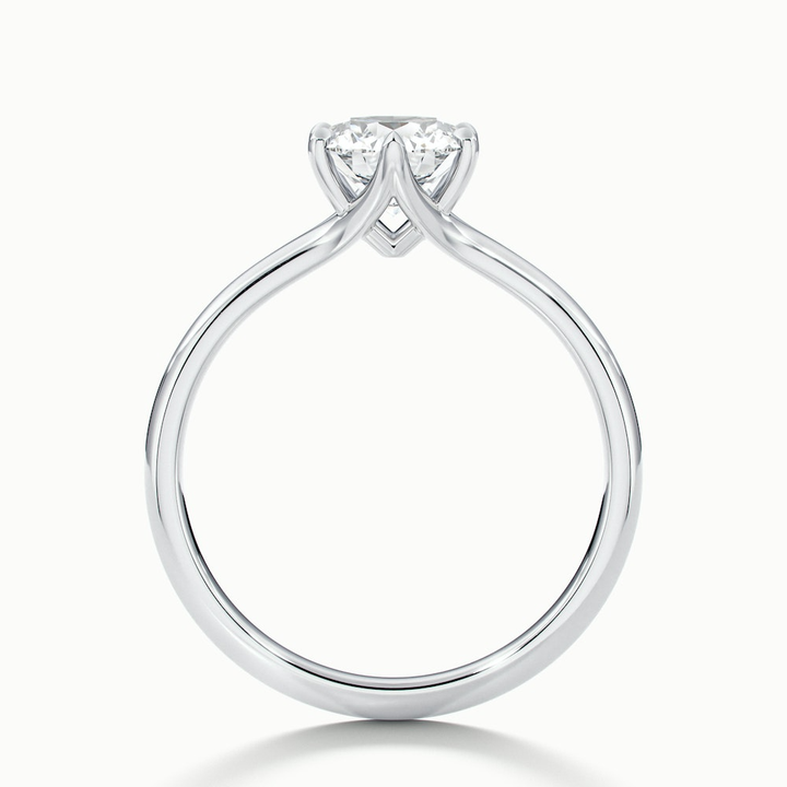 June 5.5 Carat Round Solitaire Moissanite Diamond Ring in 14k White Gold