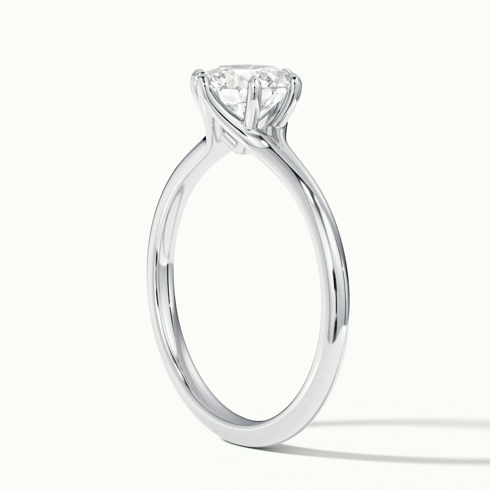 June 2 Carat Round Solitaire Moissanite Diamond Ring in Platinum