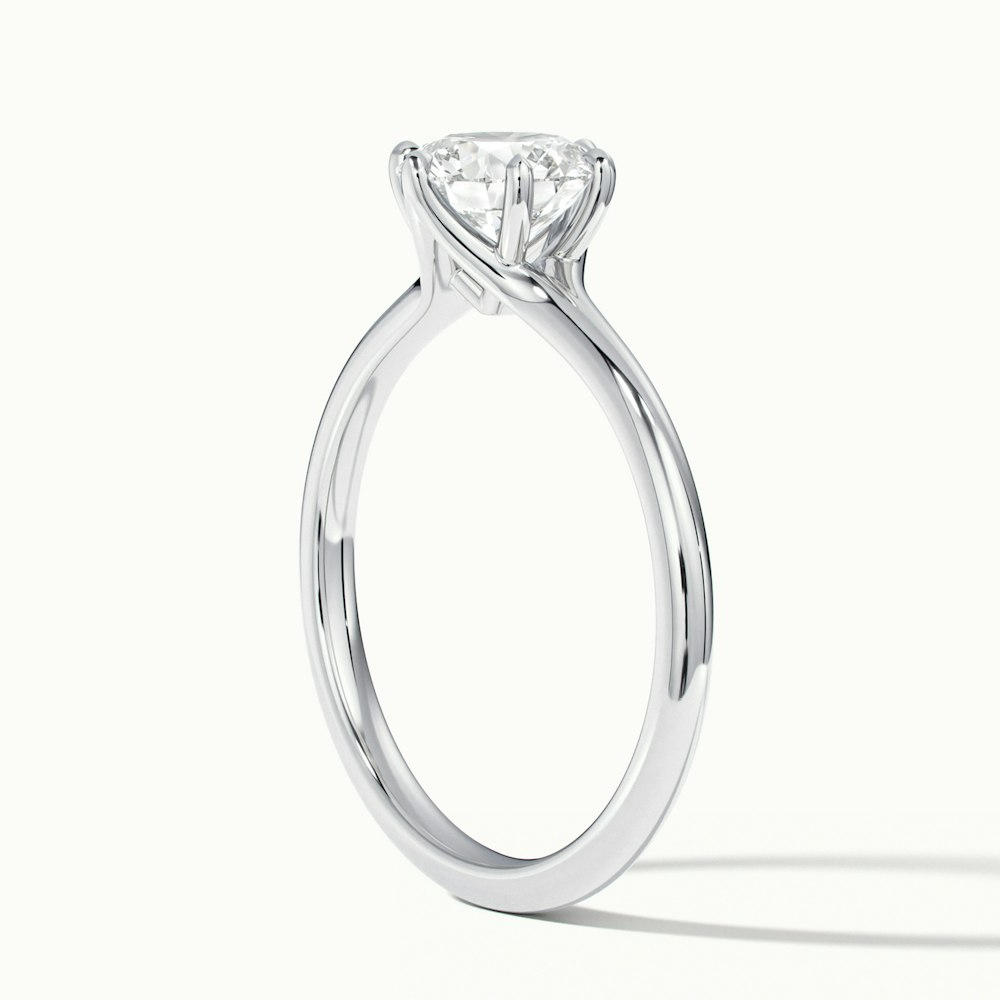 Gina 5 Carat Round Solitaire Lab Grown Engagement Ring in 10k White Gold