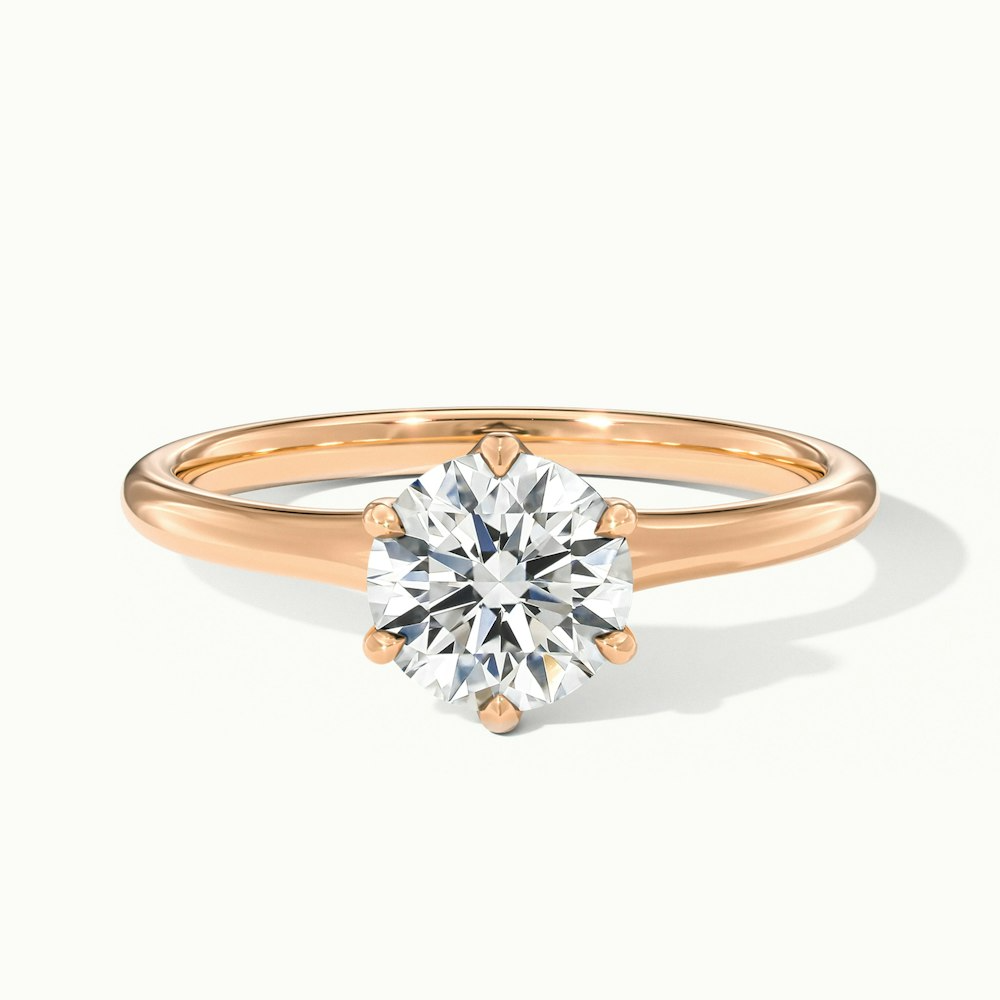 June 3.5 Carat Round Solitaire Moissanite Diamond Ring in 14k Rose Gold